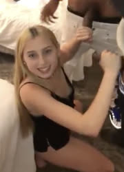 petite girl takes on two big cocks at once