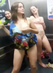 drunk australian babes naked in the escalator