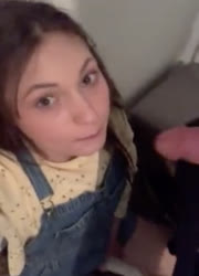 little girlfriend cums while getting face fucked