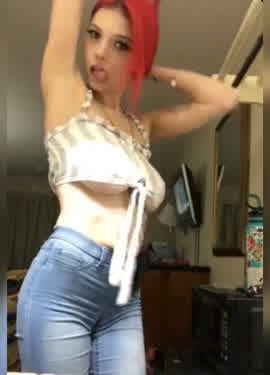 redheads tits almost popping out 
