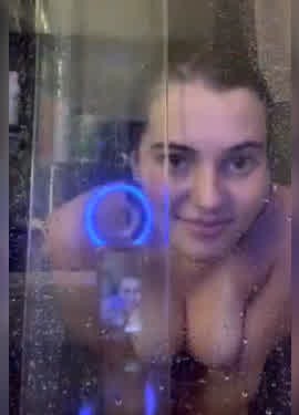 brazilian girl solo fun in the shower