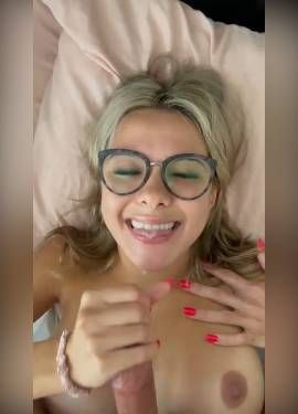 cute babe face fucked and swallows cum