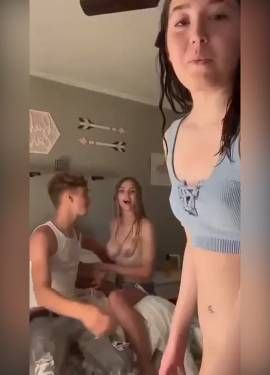 His gf caught him with two sluts trynna fuck him